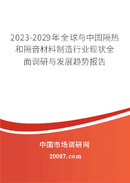 2023-2029年全球与中国隔热和隔音材料制造行业现状全面调研与发展趋势报告